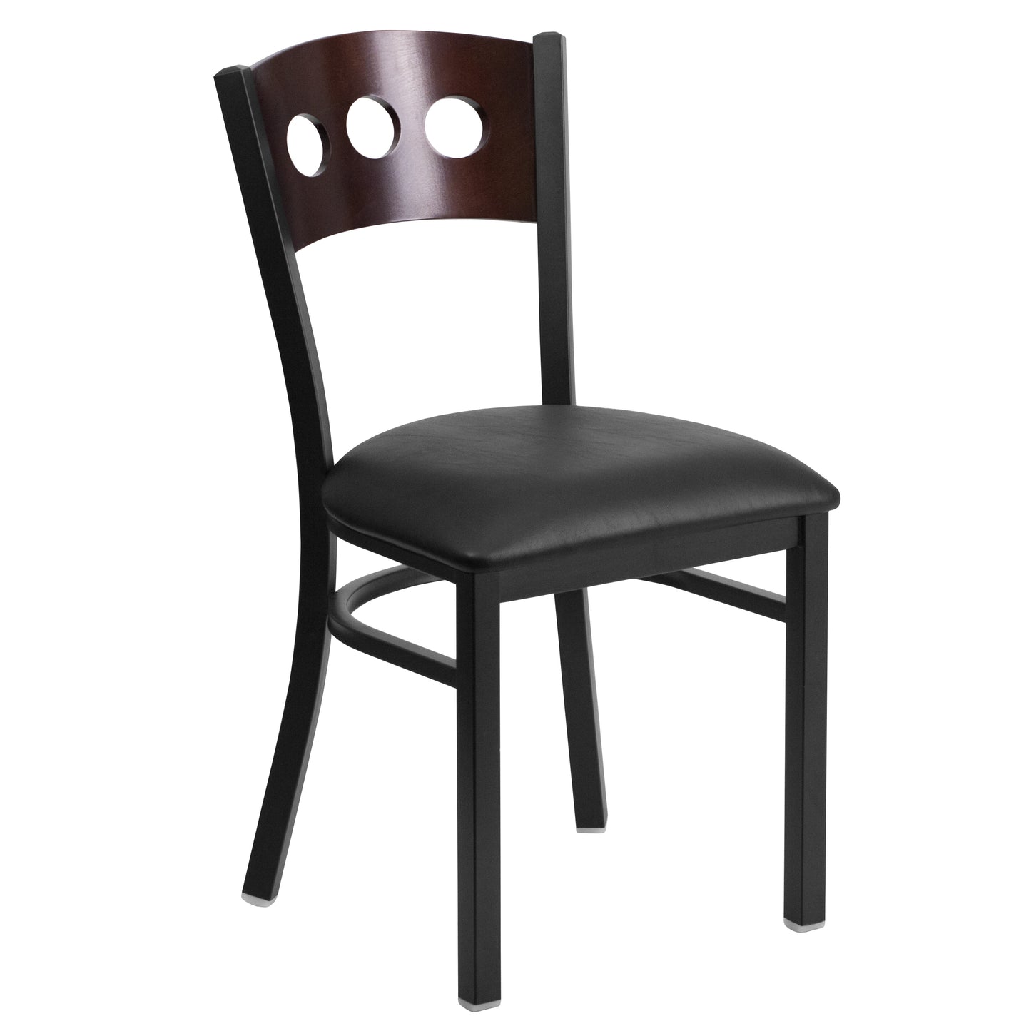 Bk/Wal 3 Circ Chair-Black Seat XU-DG-6Y2B-WAL-BLKV-GG