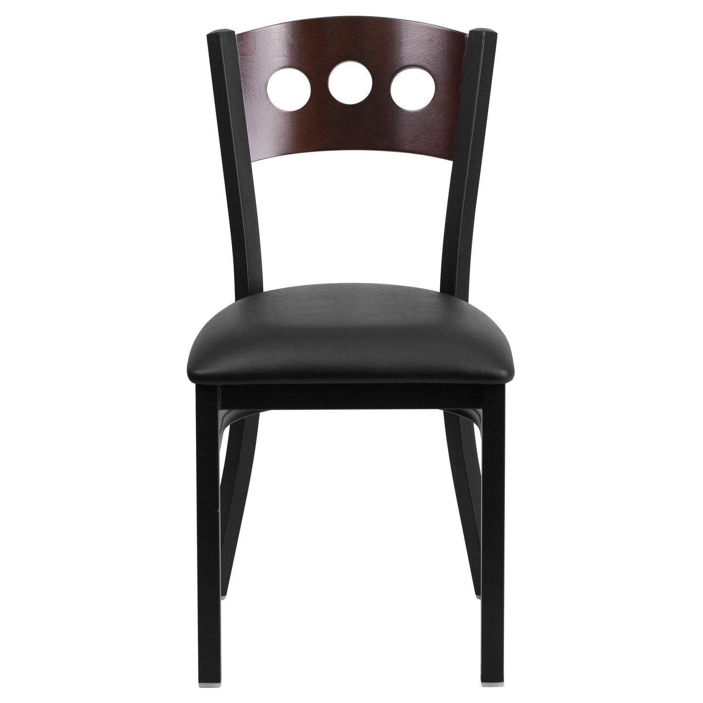 Bk/Wal 3 Circ Chair-Black Seat XU-DG-6Y2B-WAL-BLKV-GG