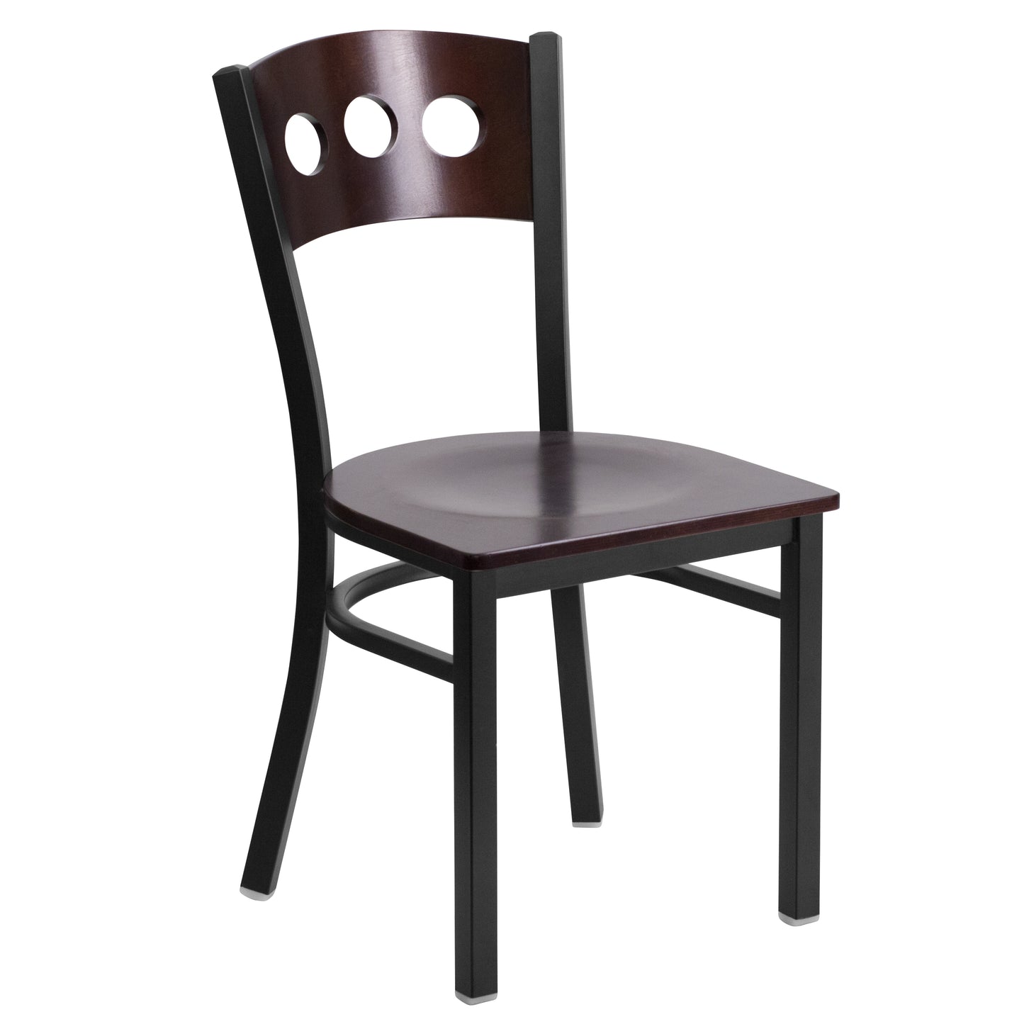 Bk/Wal 3 Circ Chair-Wood Seat XU-DG-6Y2B-WAL-MTL-GG