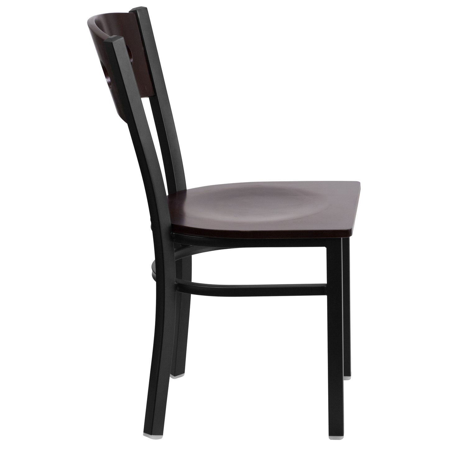 Bk/Wal 3 Circ Chair-Wood Seat XU-DG-6Y2B-WAL-MTL-GG