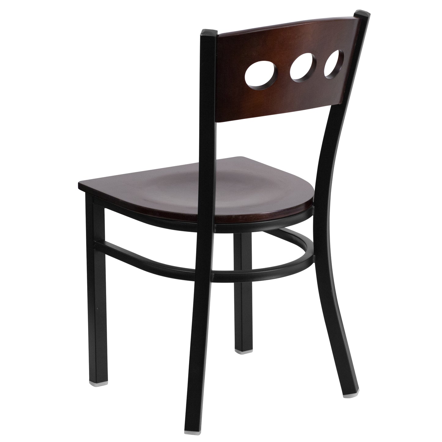 Bk/Wal 3 Circ Chair-Wood Seat XU-DG-6Y2B-WAL-MTL-GG