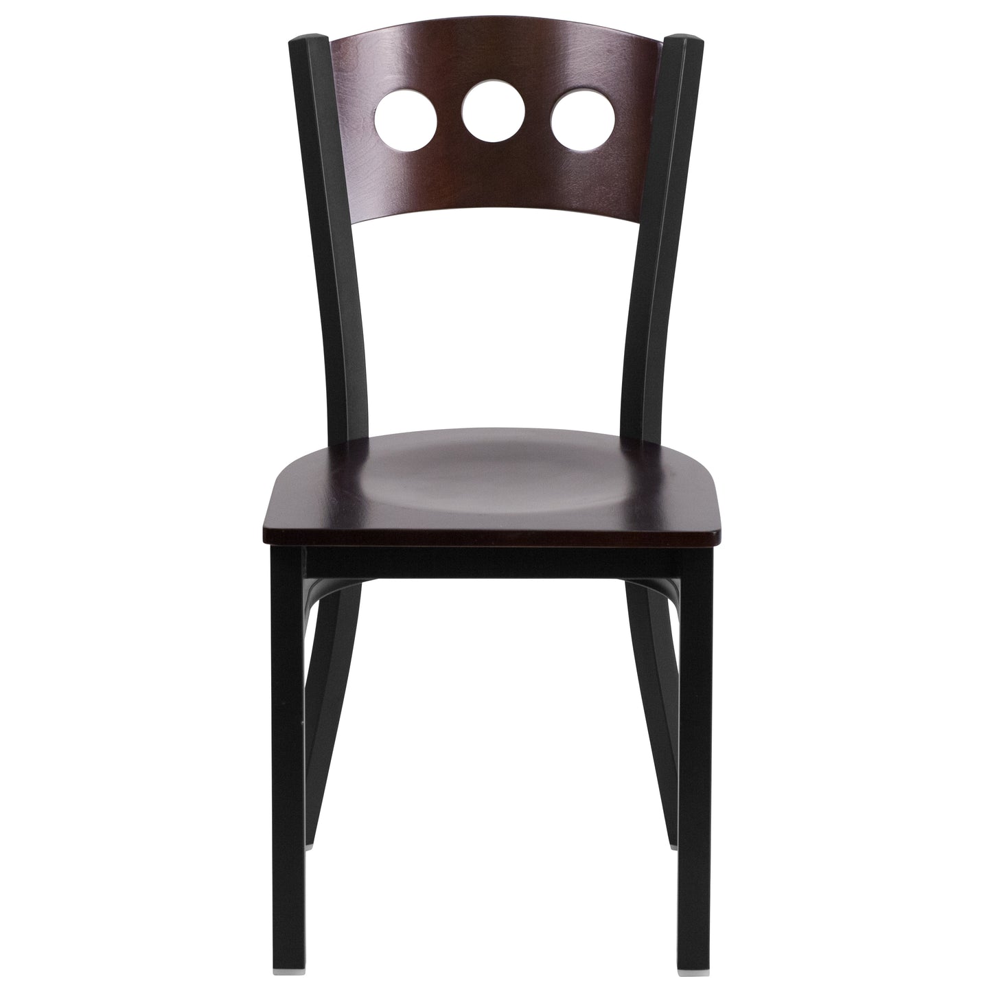 Bk/Wal 3 Circ Chair-Wood Seat XU-DG-6Y2B-WAL-MTL-GG