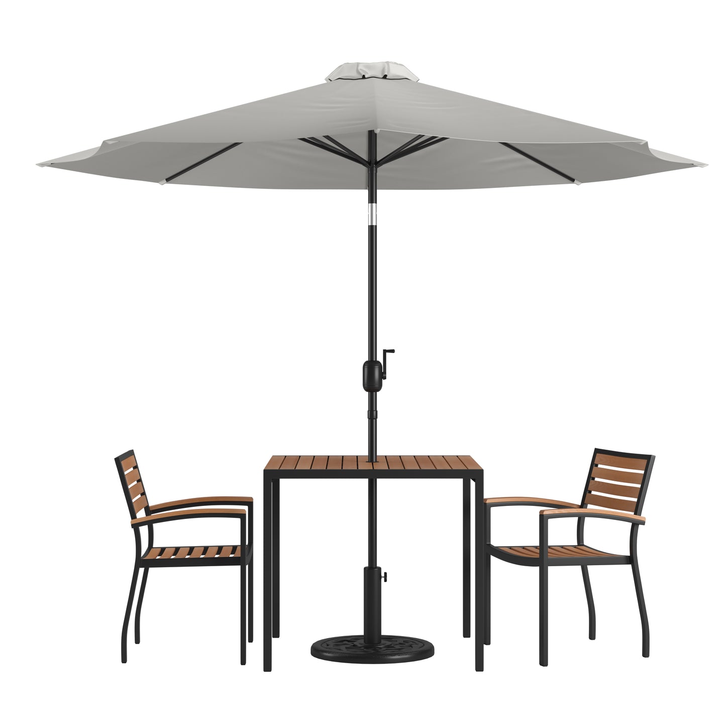 Table-2 Chairs-Umbrella & Base XU-DG-810060062-UB19BGY-GG