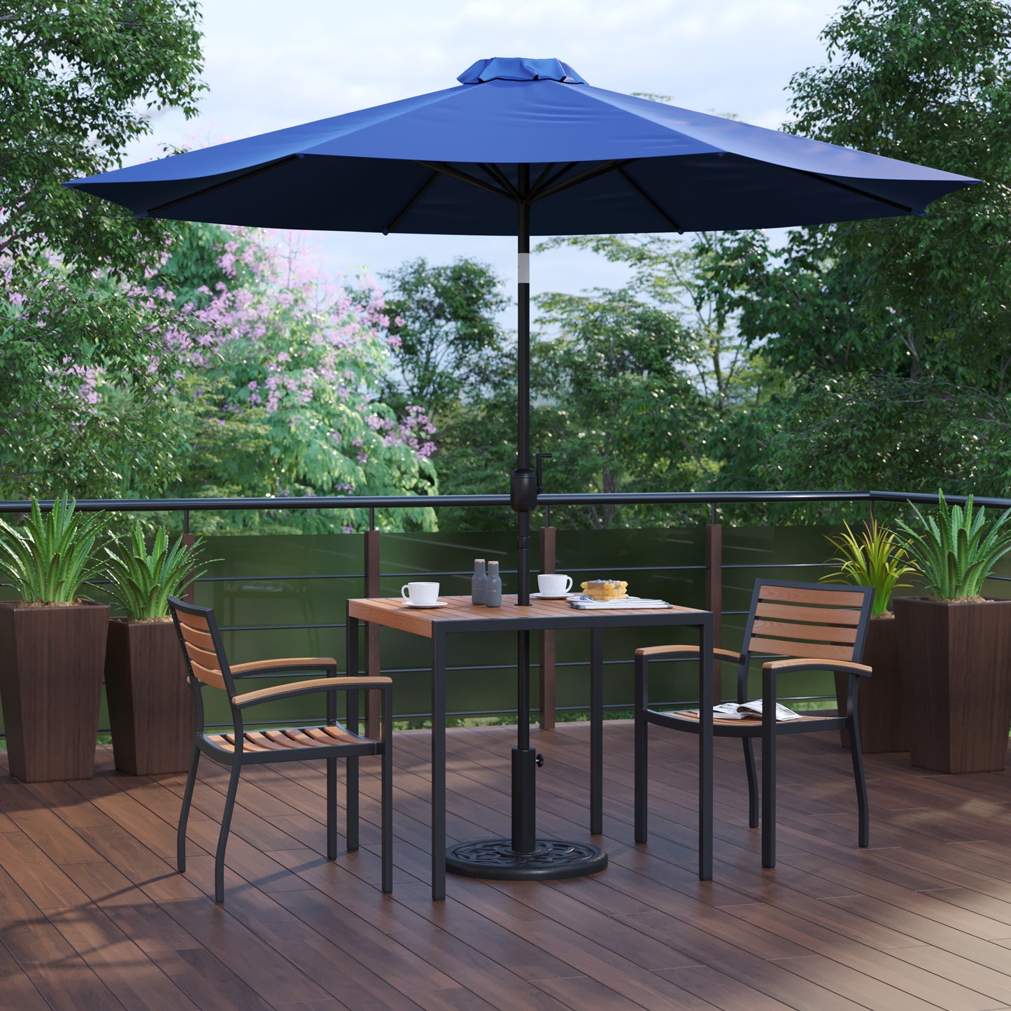 Table-2 Chairs-Umbrella & Base XU-DG-810060062-UB19BNV-GG