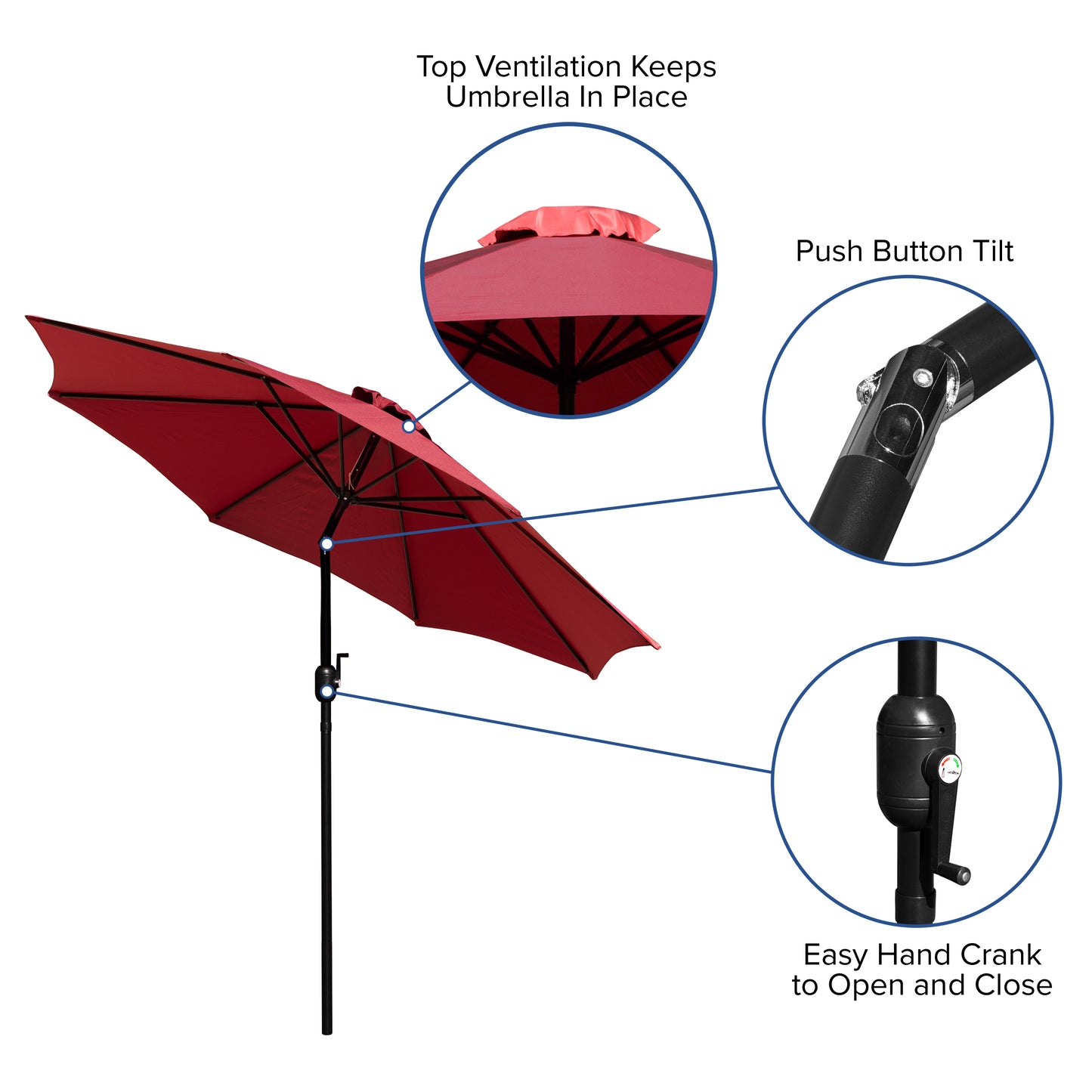 Table-2 Chairs-Umbrella & Base XU-DG-810060062-UB19BRD-GG