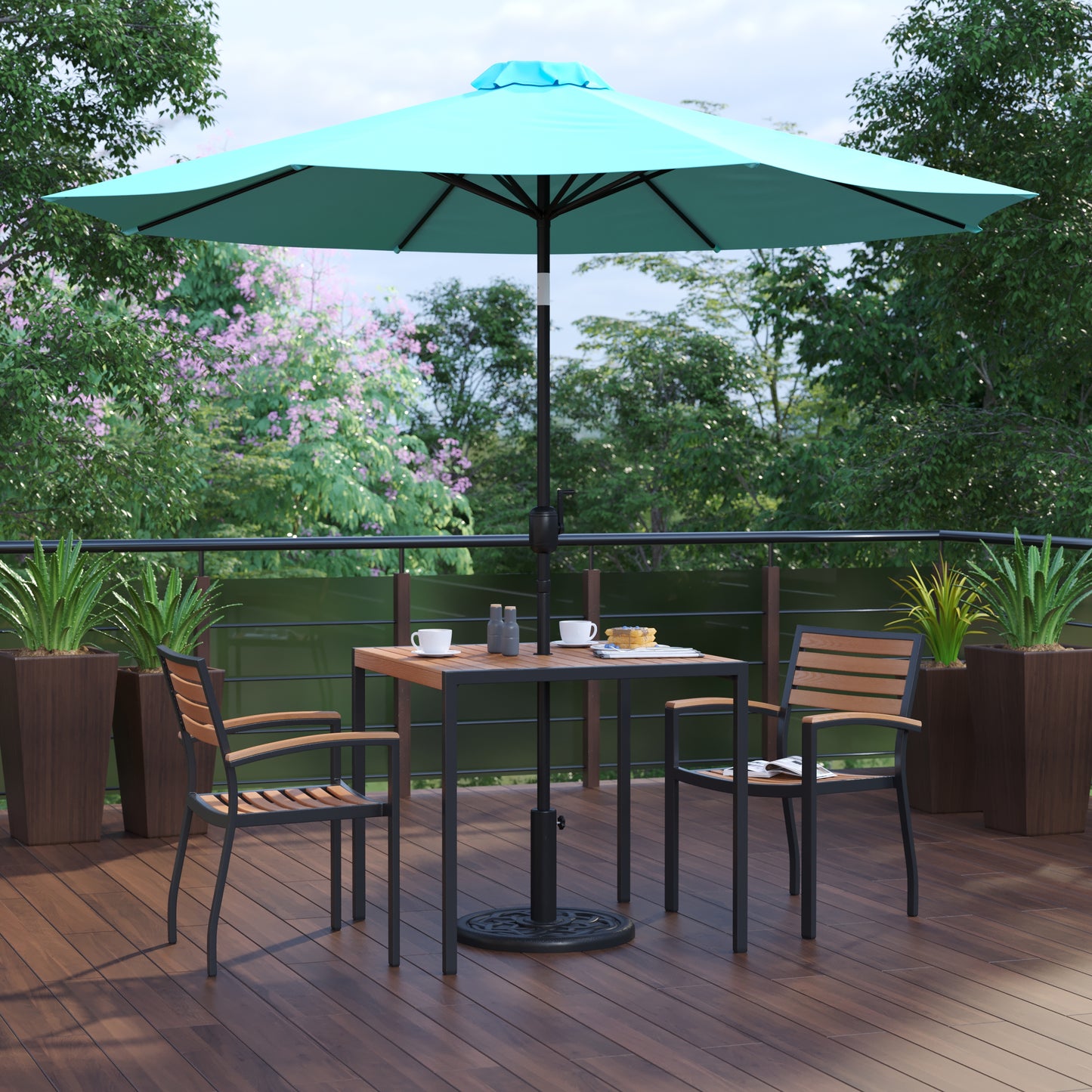 Table-2 Chairs-Umbrella & Base XU-DG-810060062-UB19BTL-GG