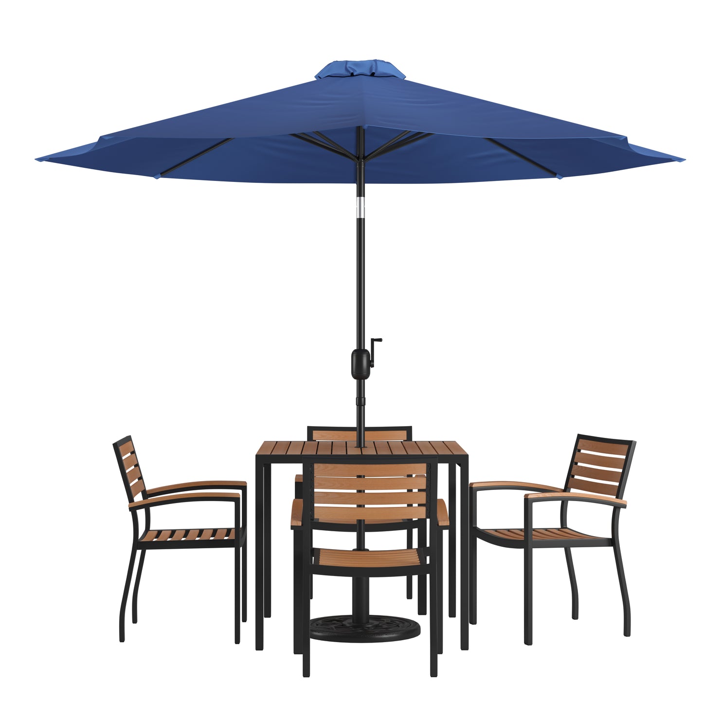 Table-4 Chairs-Umbrella & Base XU-DG-810060064-UB19BNV-GG