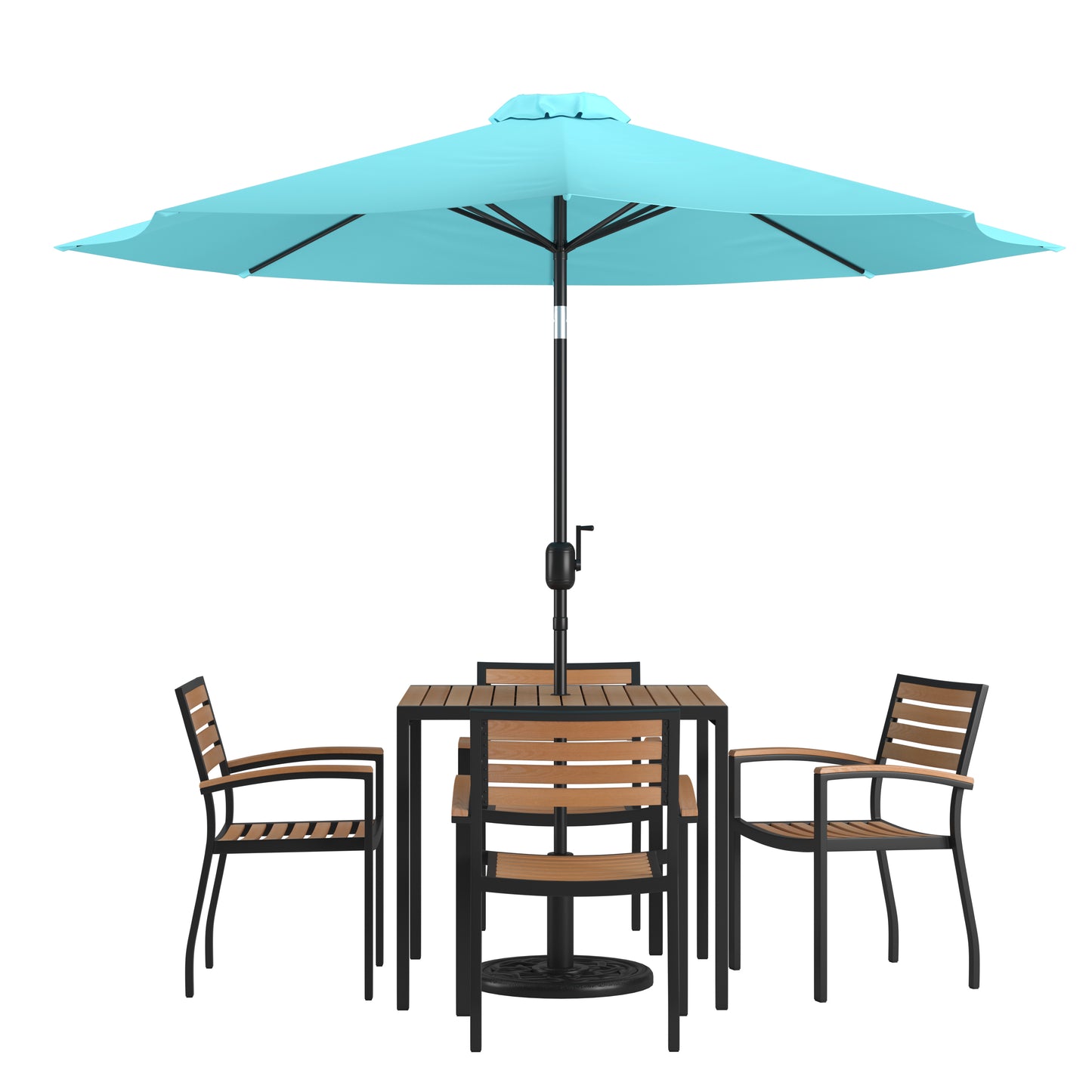 Table-4 Chairs-Umbrella & Base XU-DG-810060064-UB19BTL-GG