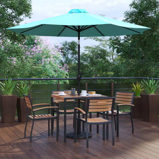 Table-4 Chairs-Umbrella & Base XU-DG-810060064-UB19BTL-GG