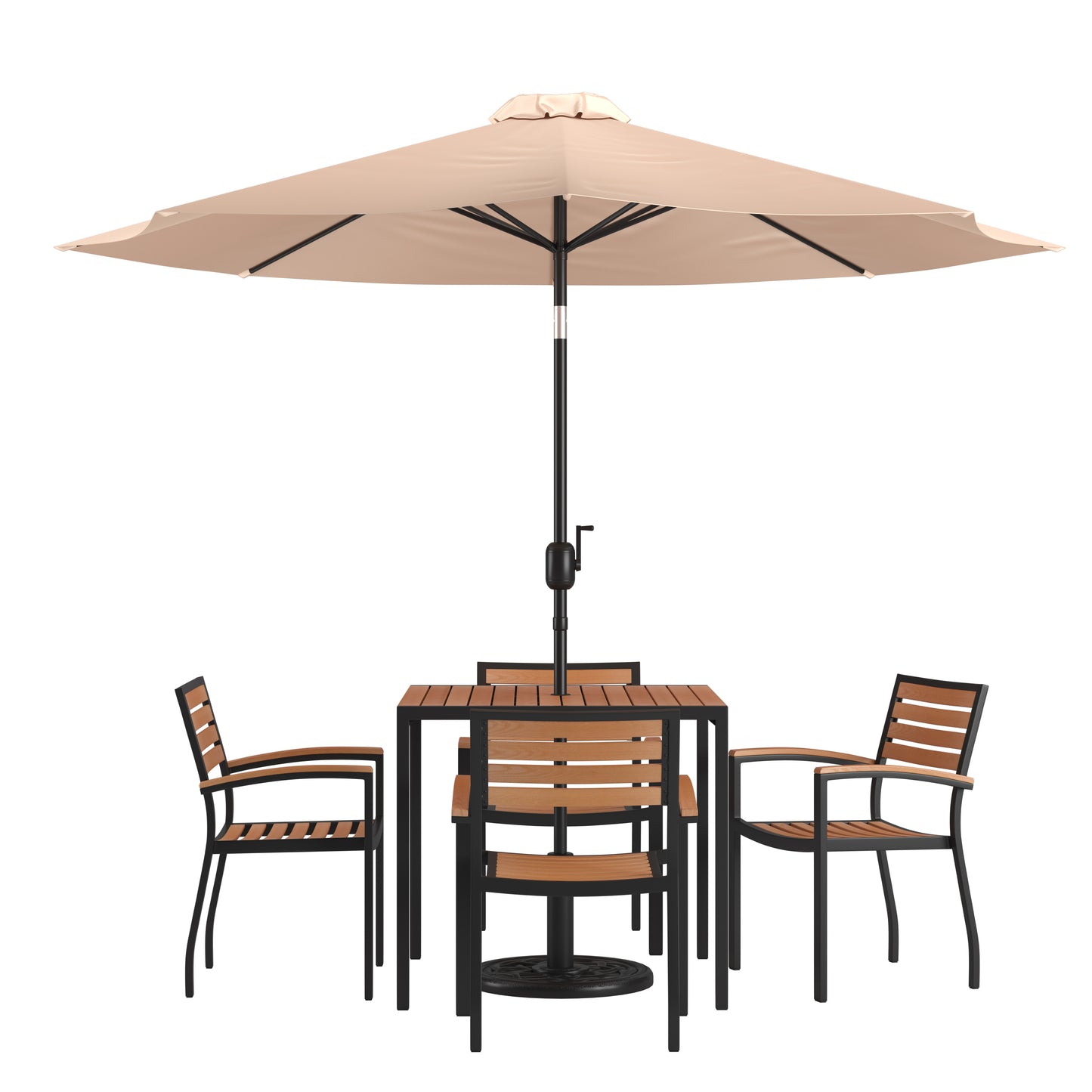 Table-4 Chairs-Umbrella & Base XU-DG-810060064-UB19BTN-GG