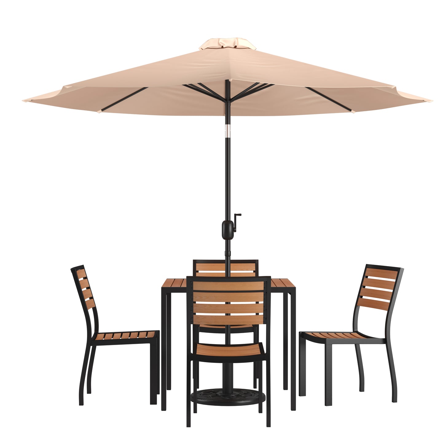 Faux Teak Patio Table & Chairs XU-DG-810060364-UB19BTN-GG