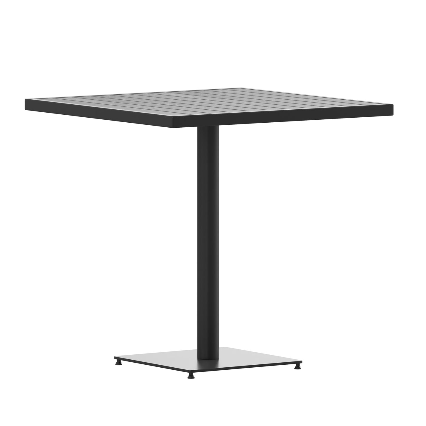 Gray Outdoor Faux Teak Table XU-DG-HW1045-GY-GG