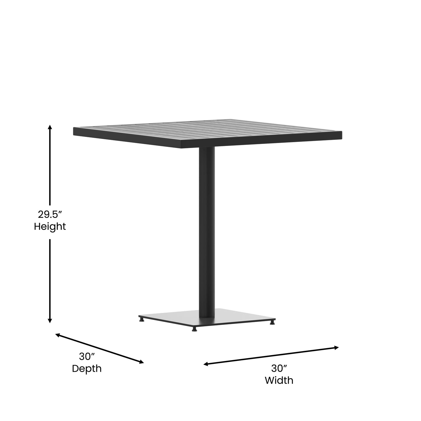 Gray Outdoor Faux Teak Table XU-DG-HW1045-GY-GG