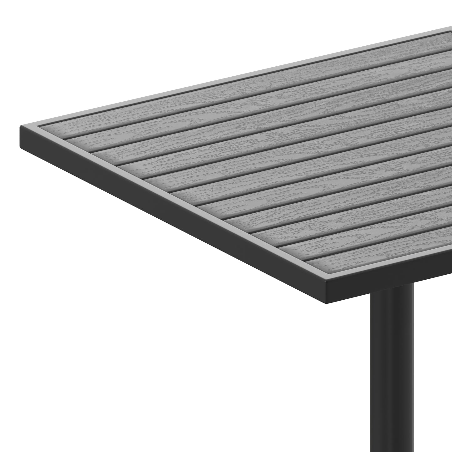 Gray Outdoor Faux Teak Table XU-DG-HW1045-GY-GG