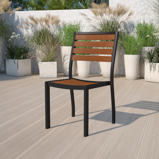 Outdoor Faux Teak Side Chair XU-DG-HW6036-GG