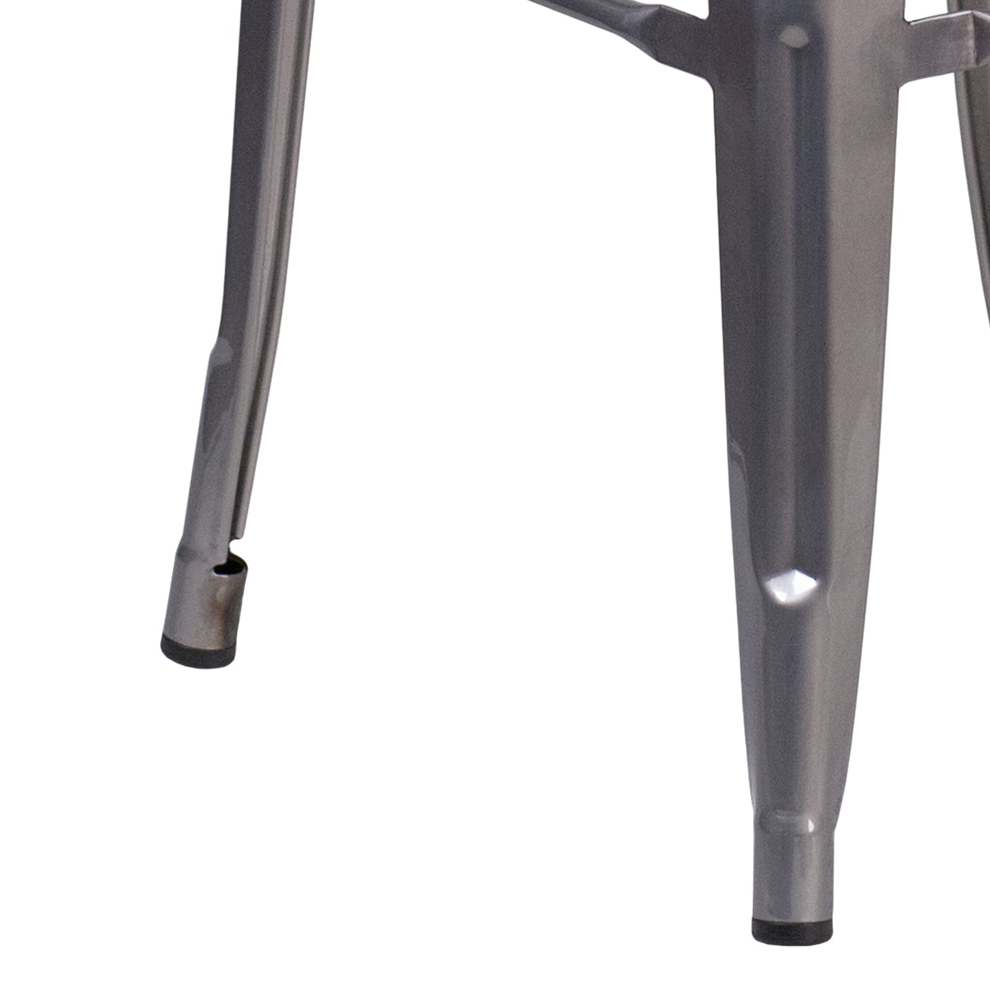 30" Clear No Back Metal Stool XU-DG-TP0004-30-GG