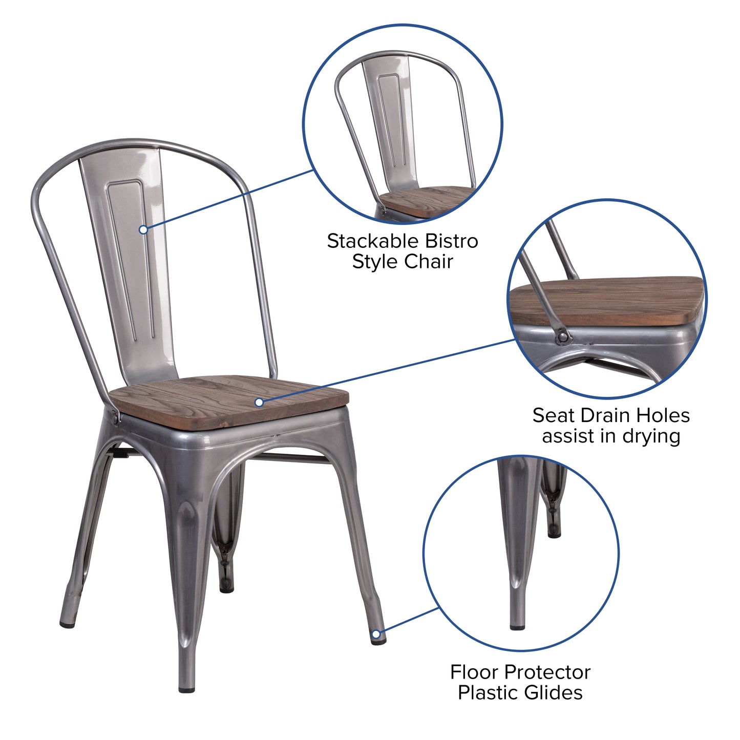 Clear Metal Stack Chair XU-DG-TP001-WD-GG