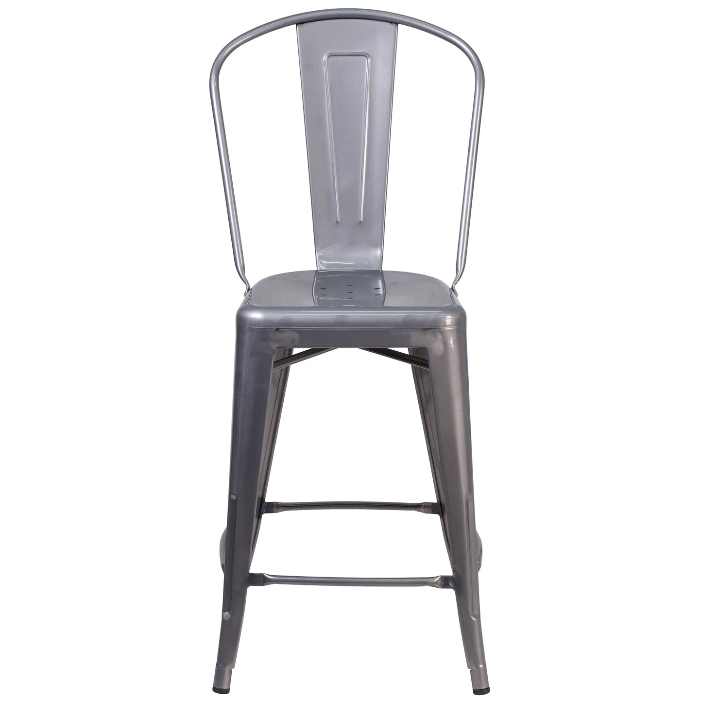 24" Clear Metal Indoor Stool XU-DG-TP001B-24-GG