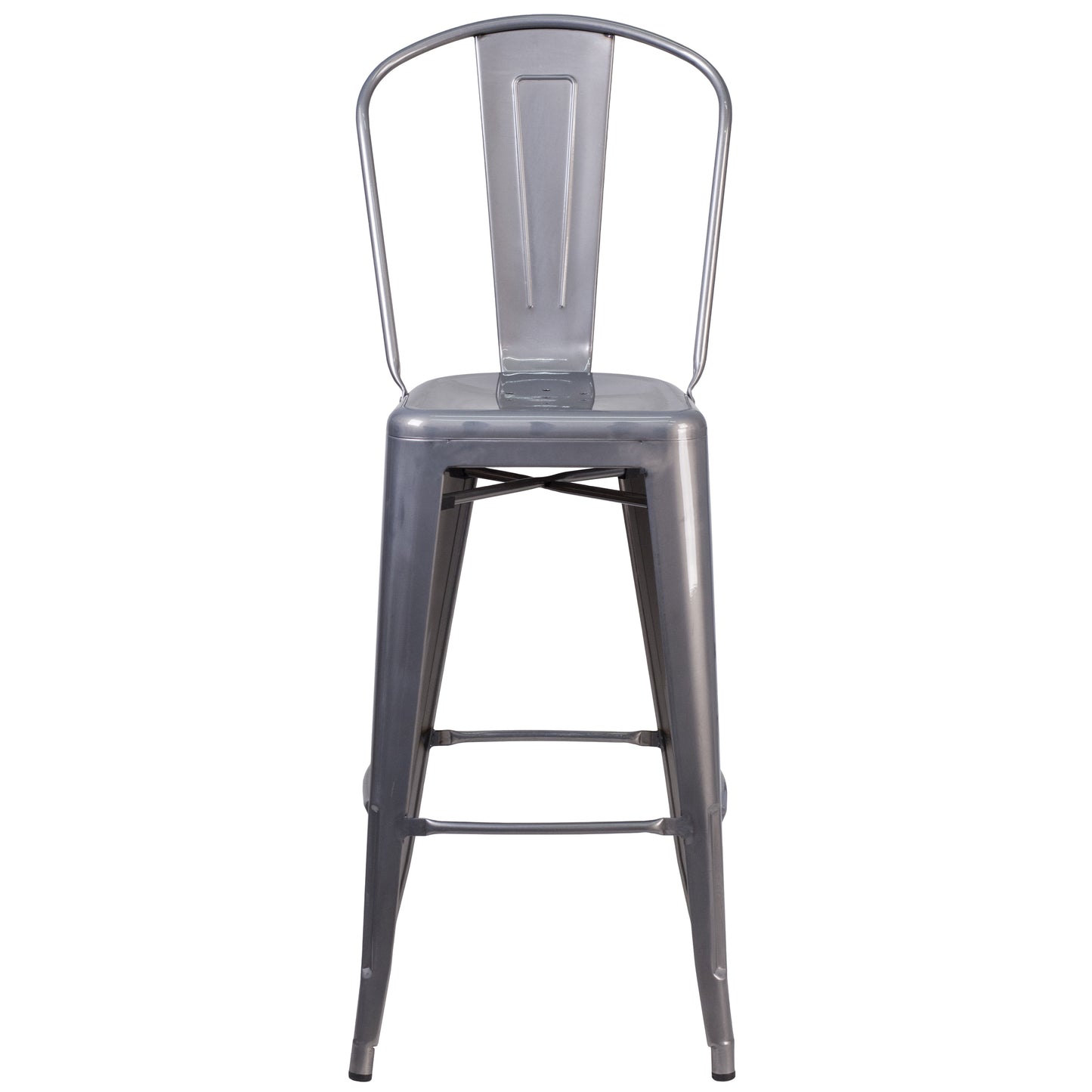 30" Clear Metal Indoor Stool XU-DG-TP001B-30-GG