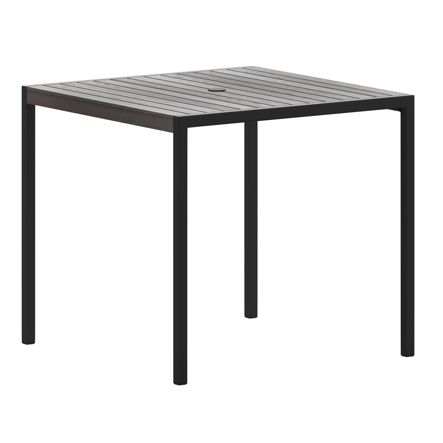 35" SQ Gray Faux Teak Table XU-DG-UH8100-GY-GG