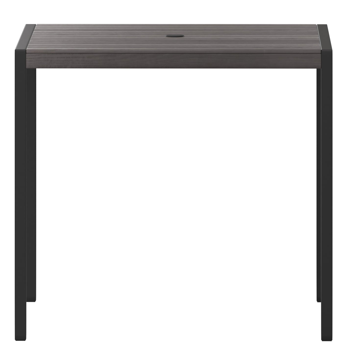 35" SQ Gray Faux Teak Table XU-DG-UH8100-GY-GG