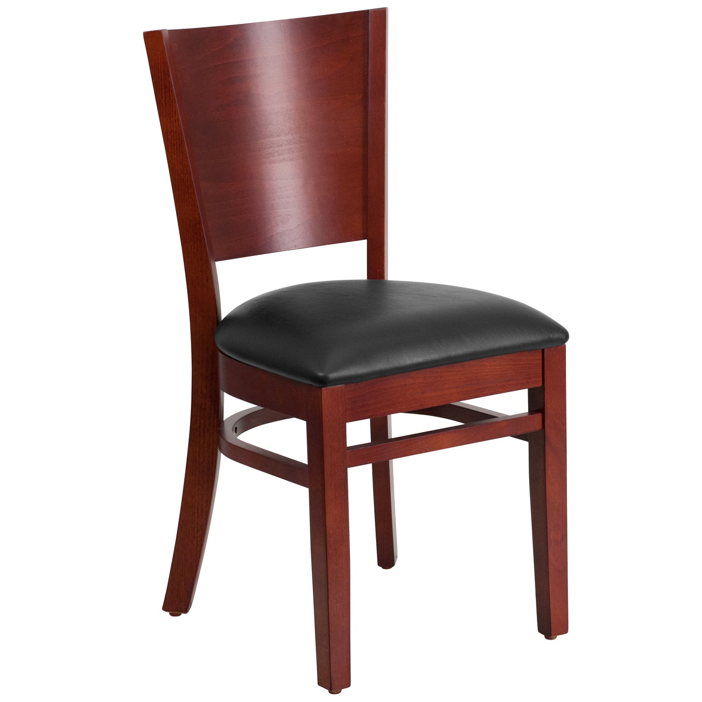 Mahogany Wood Chair-Blk Vinyl XU-DG-W0094B-MAH-BLKV-GG