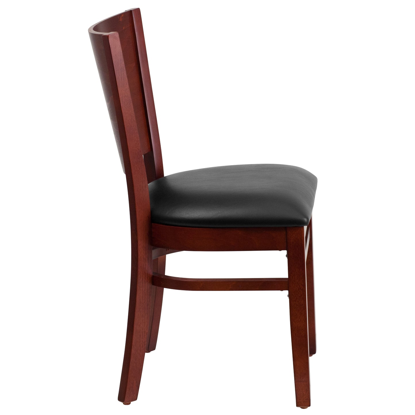 Mahogany Wood Chair-Blk Vinyl XU-DG-W0094B-MAH-BLKV-GG