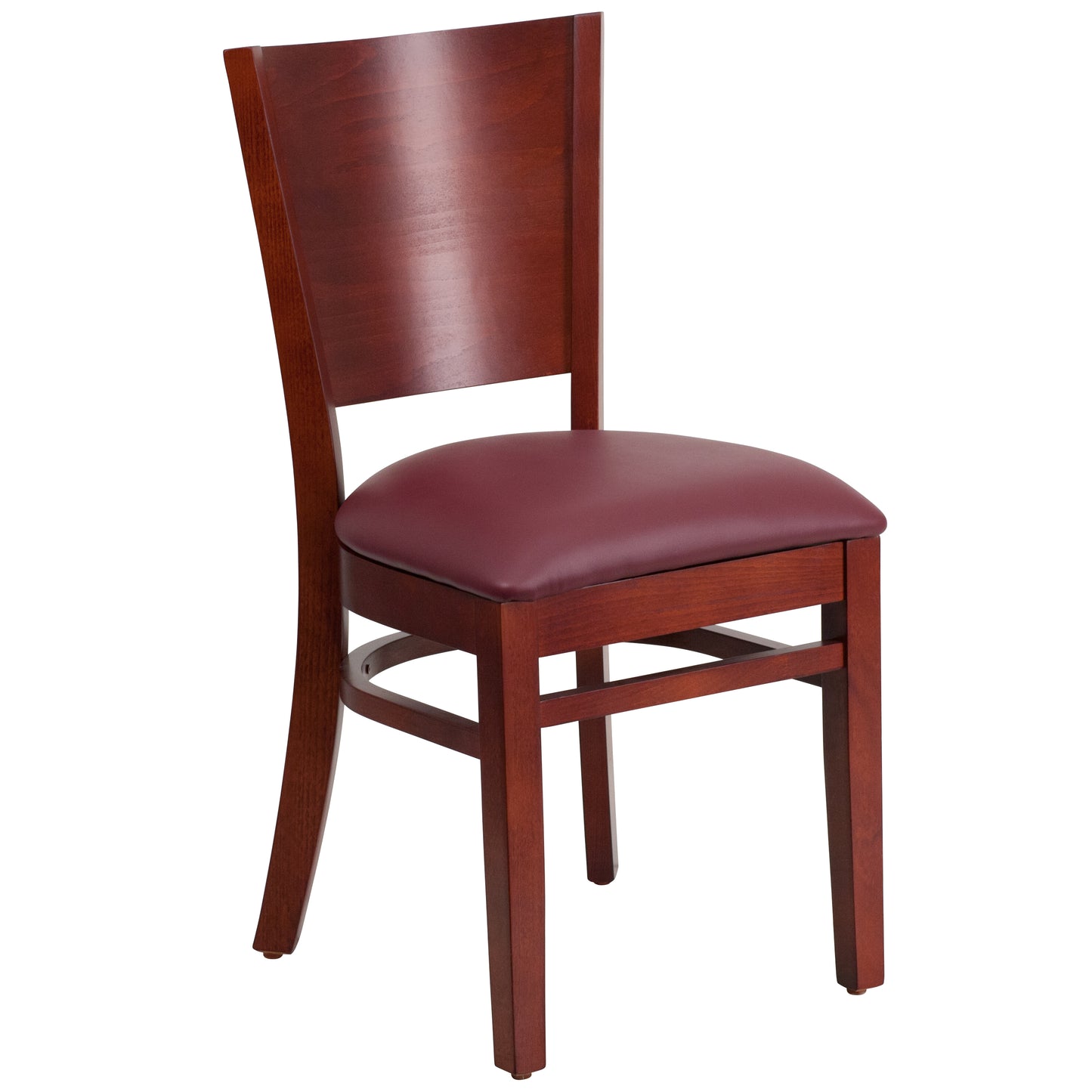 Mahogany Wood Chair-Burg Vinyl XU-DG-W0094B-MAH-BURV-GG