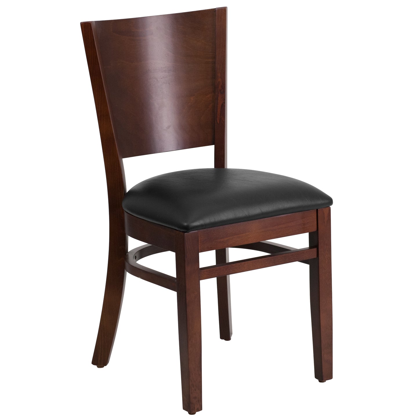 Walnut Wood Chair-Blk Vinyl XU-DG-W0094B-WAL-BLKV-GG