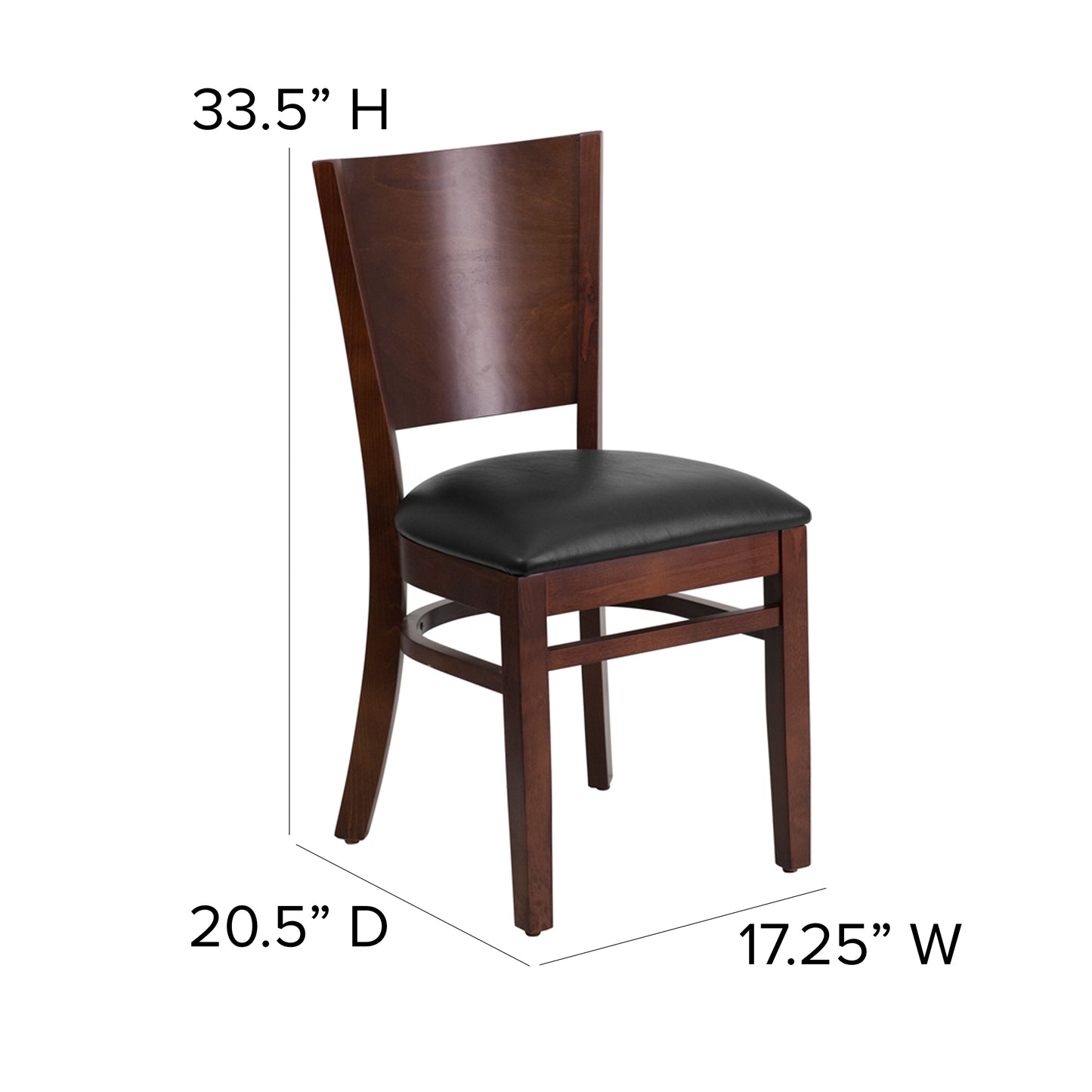 Walnut Wood Chair-Blk Vinyl XU-DG-W0094B-WAL-BLKV-GG