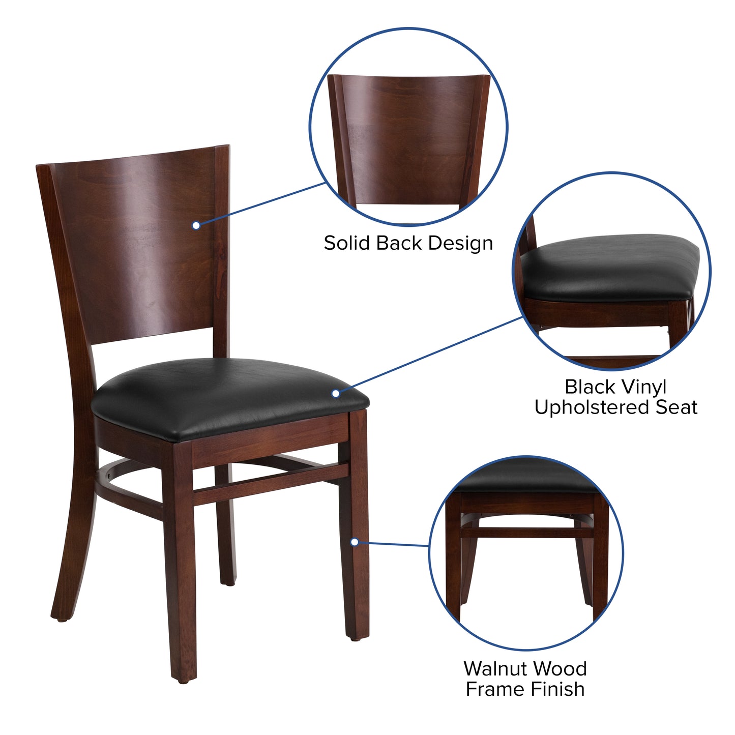 Walnut Wood Chair-Blk Vinyl XU-DG-W0094B-WAL-BLKV-GG