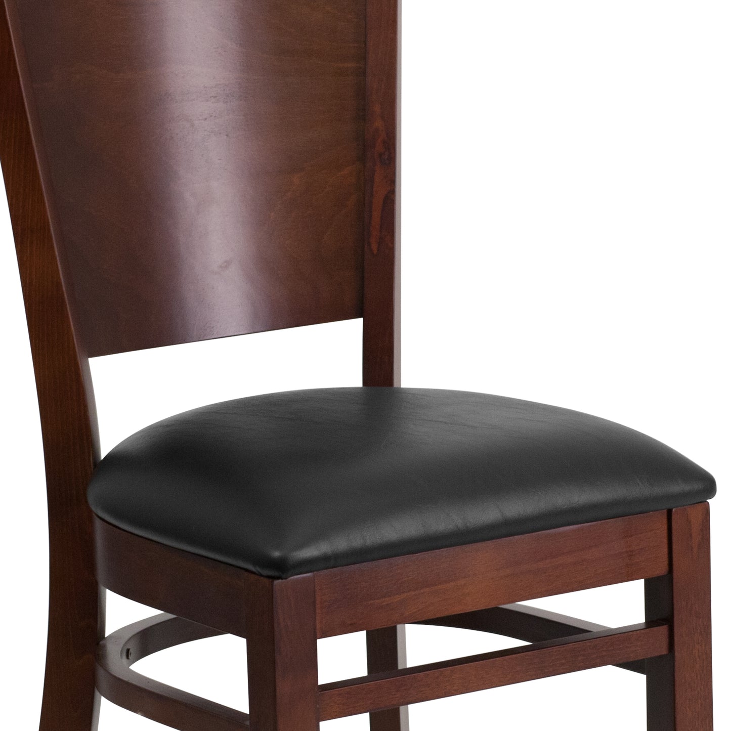 Walnut Wood Chair-Blk Vinyl XU-DG-W0094B-WAL-BLKV-GG