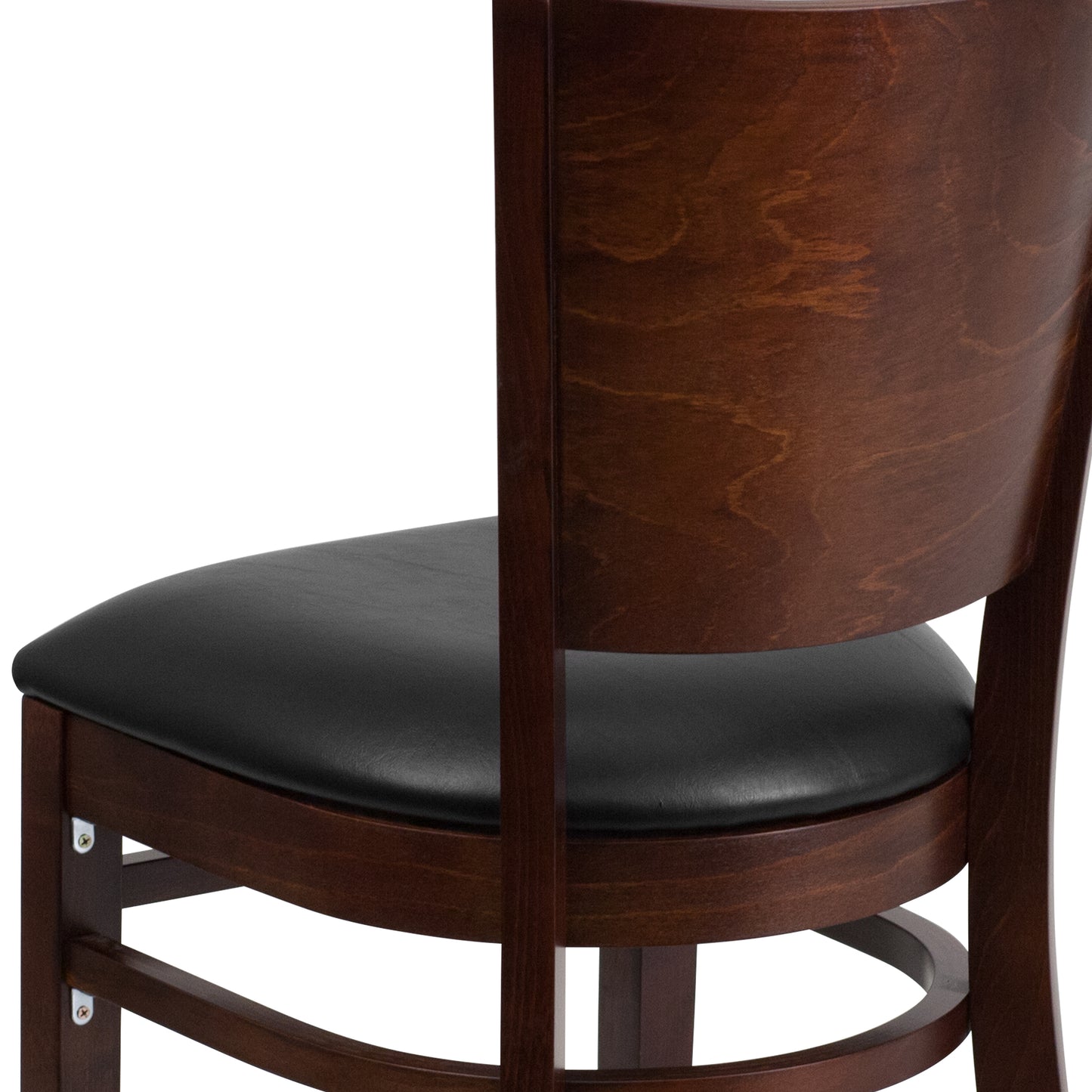 Walnut Wood Chair-Blk Vinyl XU-DG-W0094B-WAL-BLKV-GG