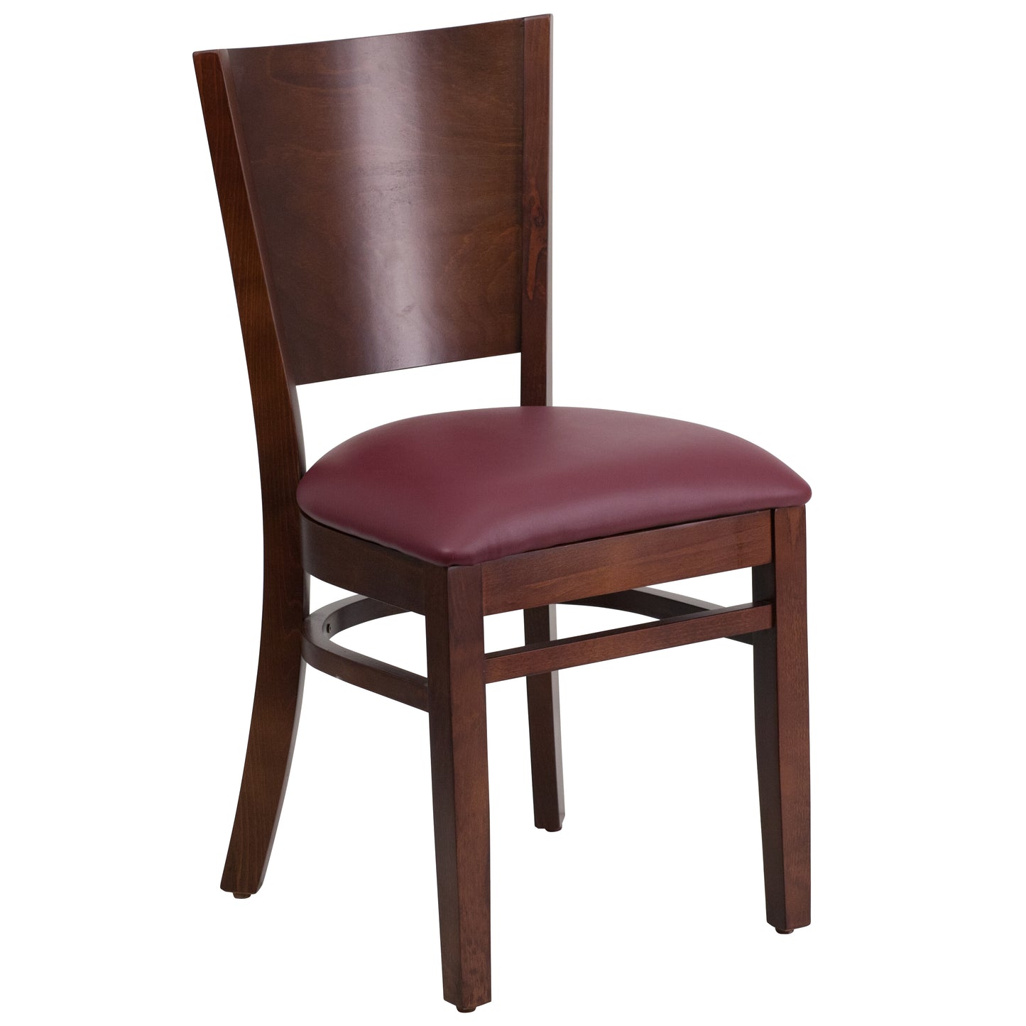 Walnut Wood Chair-Burg Vinyl XU-DG-W0094B-WAL-BURV-GG