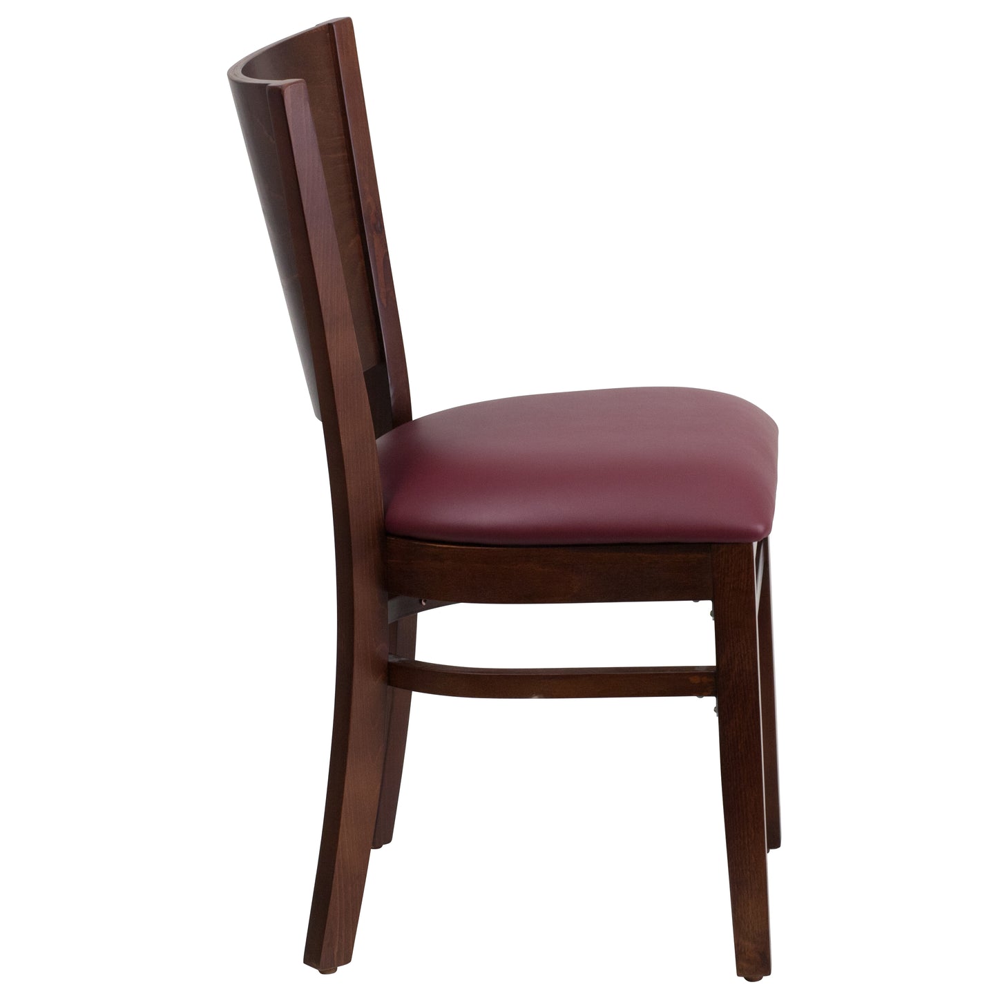 Walnut Wood Chair-Burg Vinyl XU-DG-W0094B-WAL-BURV-GG