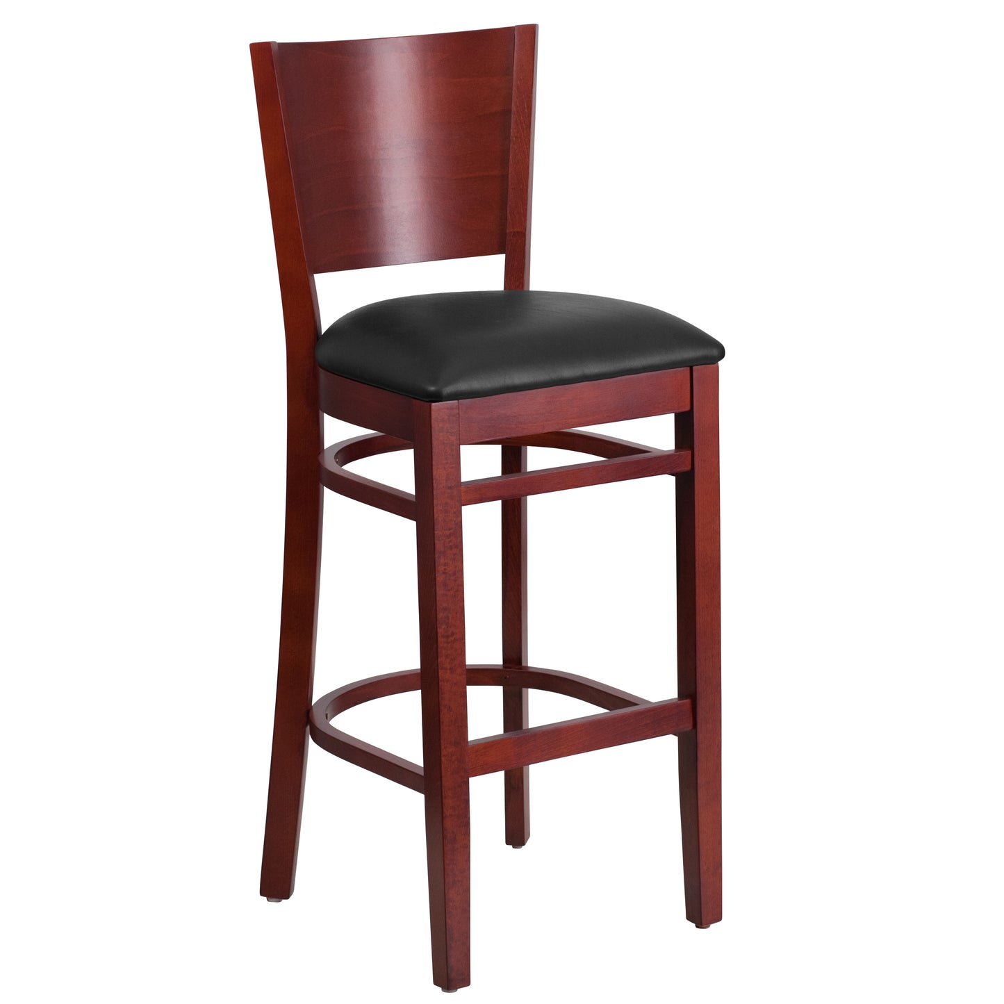 Mahogany Wood Stool-Blk Vinyl XU-DG-W0094BAR-MAH-BLKV-GG