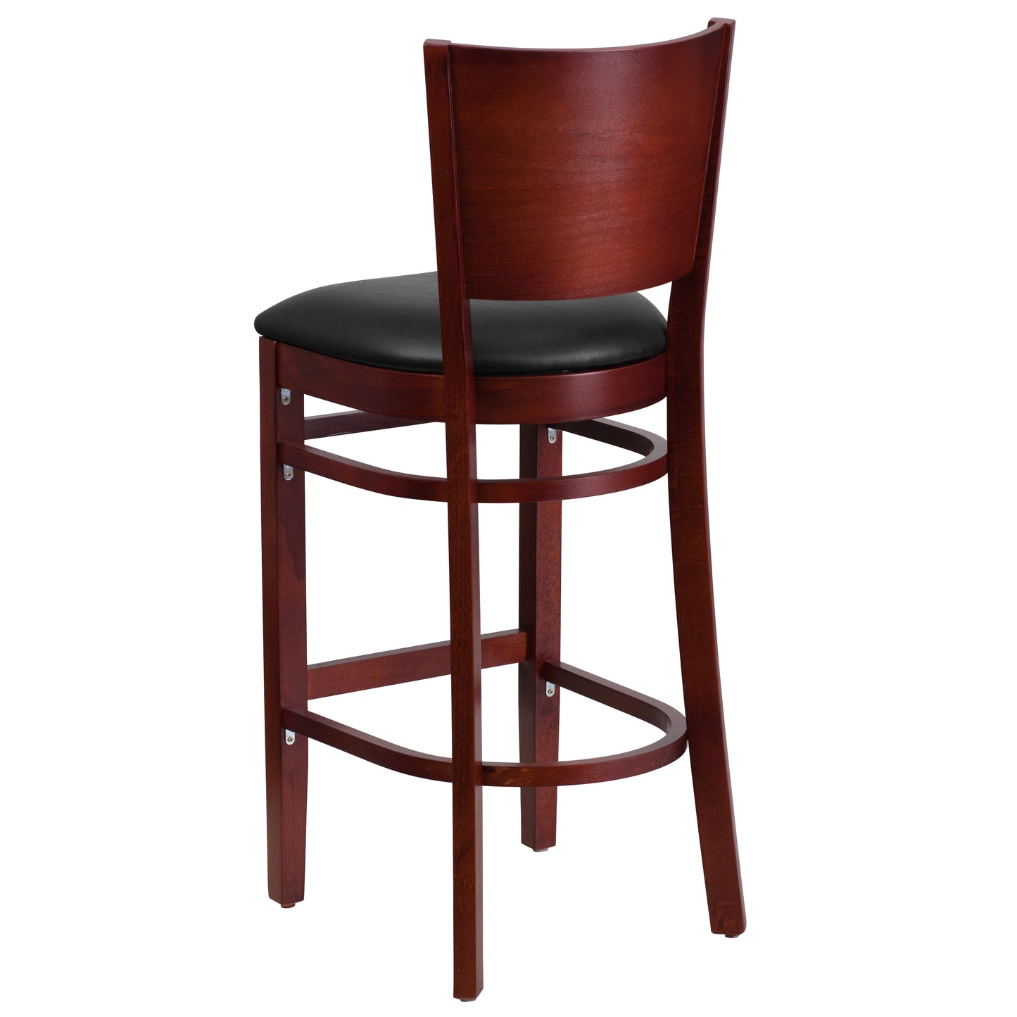 Mahogany Wood Stool-Blk Vinyl XU-DG-W0094BAR-MAH-BLKV-GG