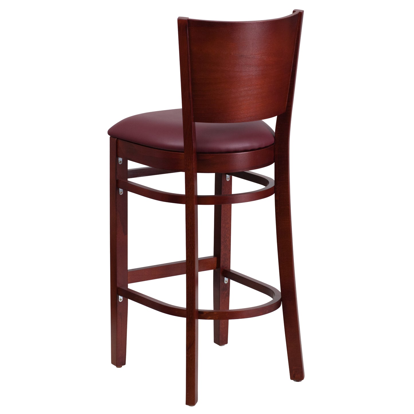 Mahogany Wood Stool-Burg Vinyl XU-DG-W0094BAR-MAH-BURV-GG