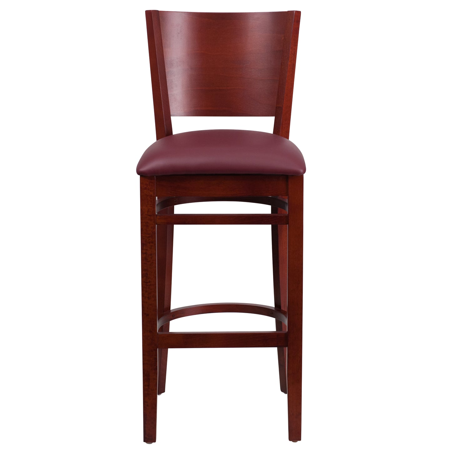 Mahogany Wood Stool-Burg Vinyl XU-DG-W0094BAR-MAH-BURV-GG