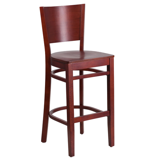 Mahogany Wood Stool XU-DG-W0094BAR-MAH-MAH-GG