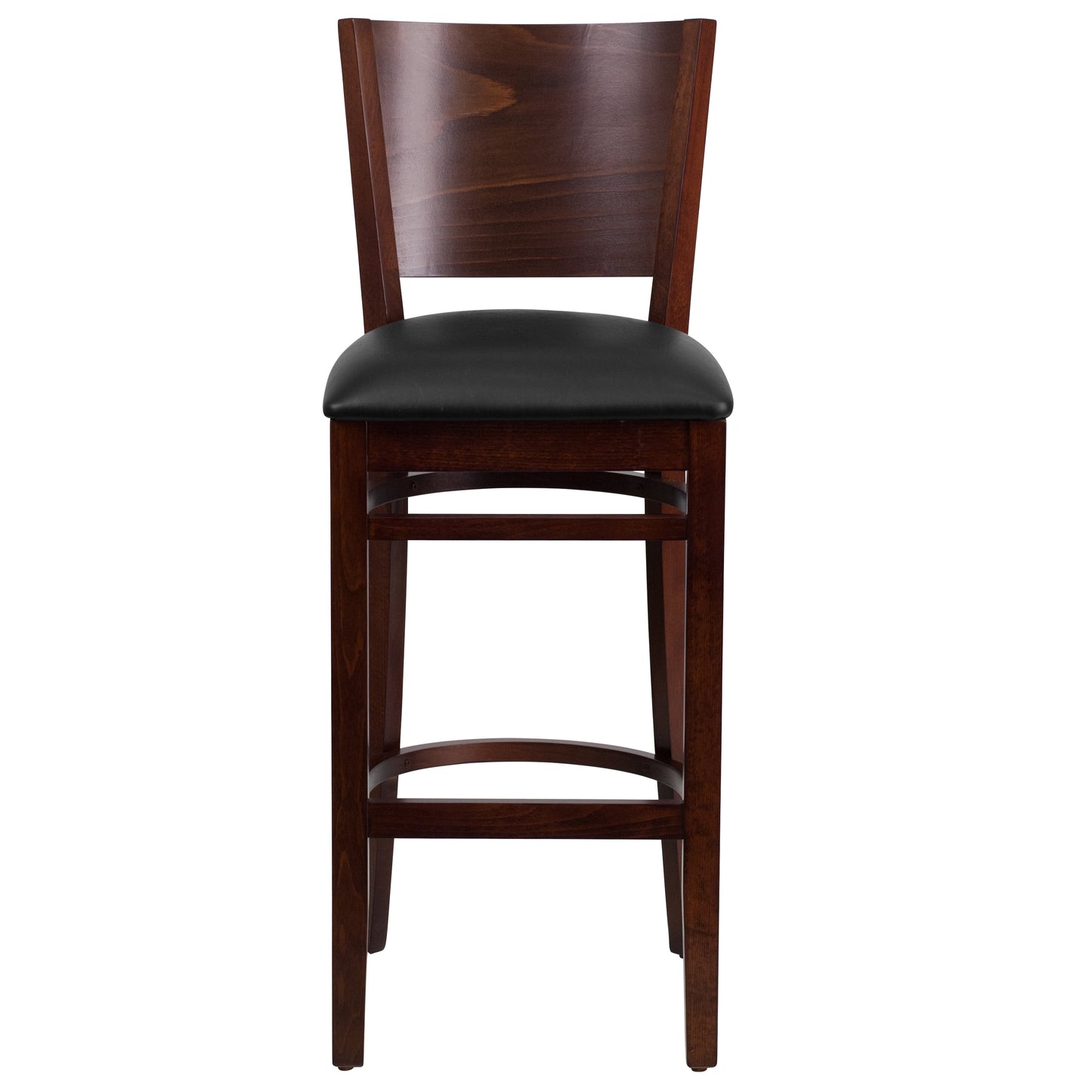 Walnut Wood Stool-Blk Vinyl XU-DG-W0094BAR-WAL-BLKV-GG