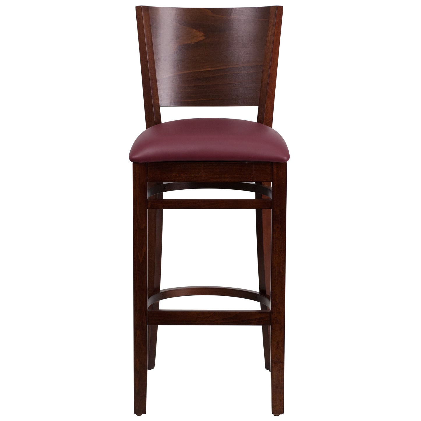 Walnut Wood Stool-Burg Vinyl XU-DG-W0094BAR-WAL-BURV-GG