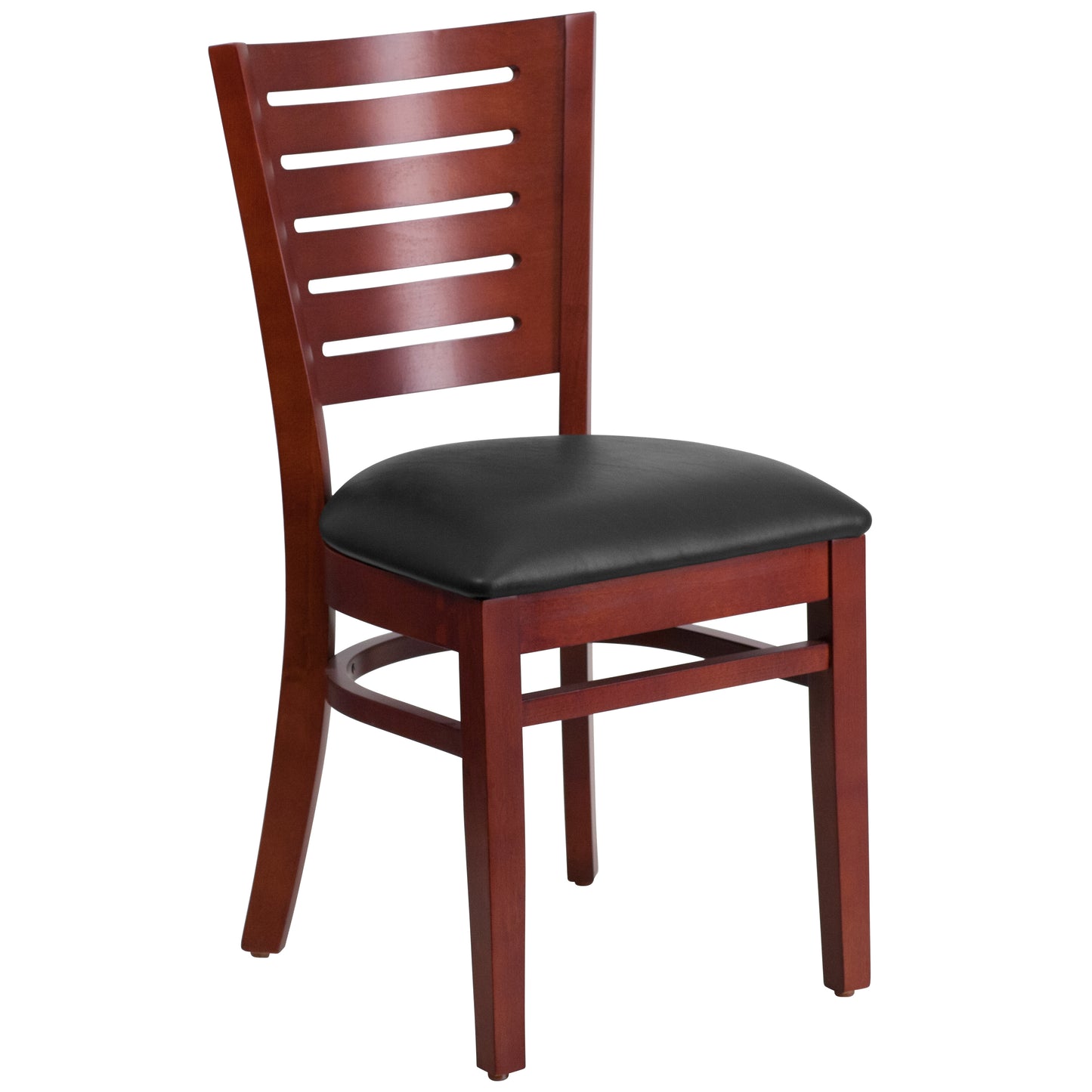 Mahogany Wood Chair-Blk Vinyl XU-DG-W0108-MAH-BLKV-GG