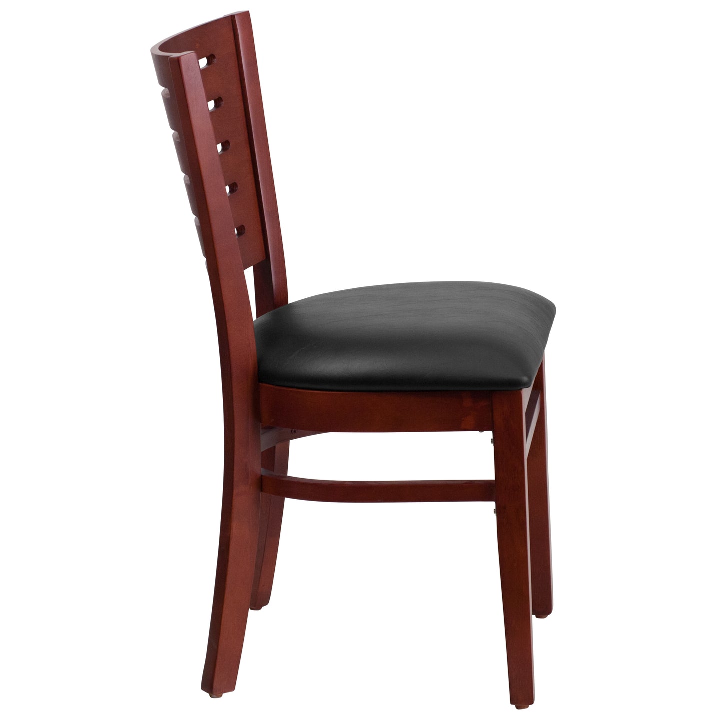 Mahogany Wood Chair-Blk Vinyl XU-DG-W0108-MAH-BLKV-GG