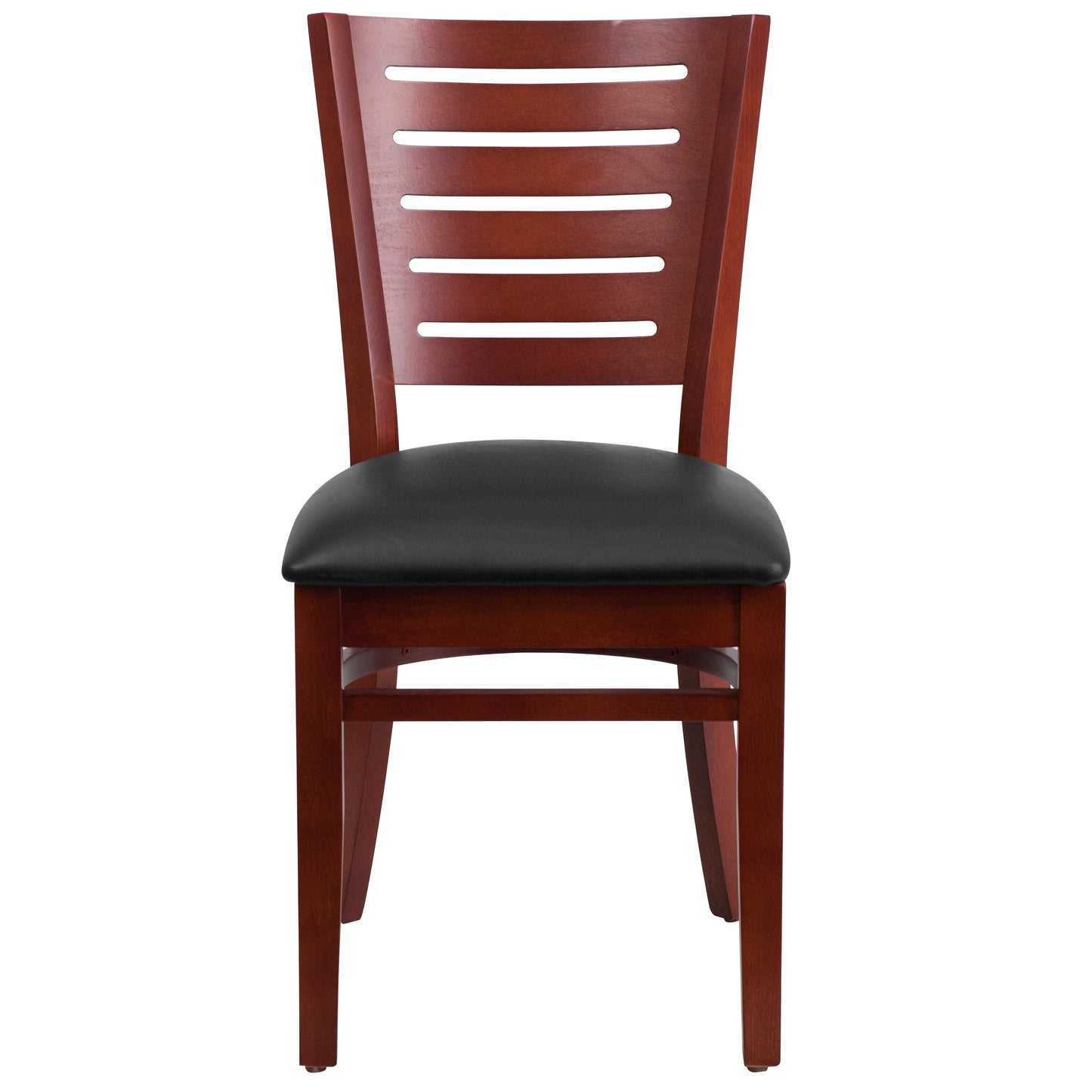 Mahogany Wood Chair-Blk Vinyl XU-DG-W0108-MAH-BLKV-GG