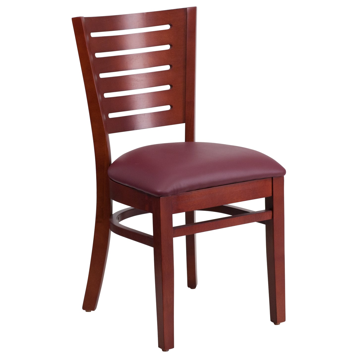 Mahogany Wood Chair-Burg Vinyl XU-DG-W0108-MAH-BURV-GG