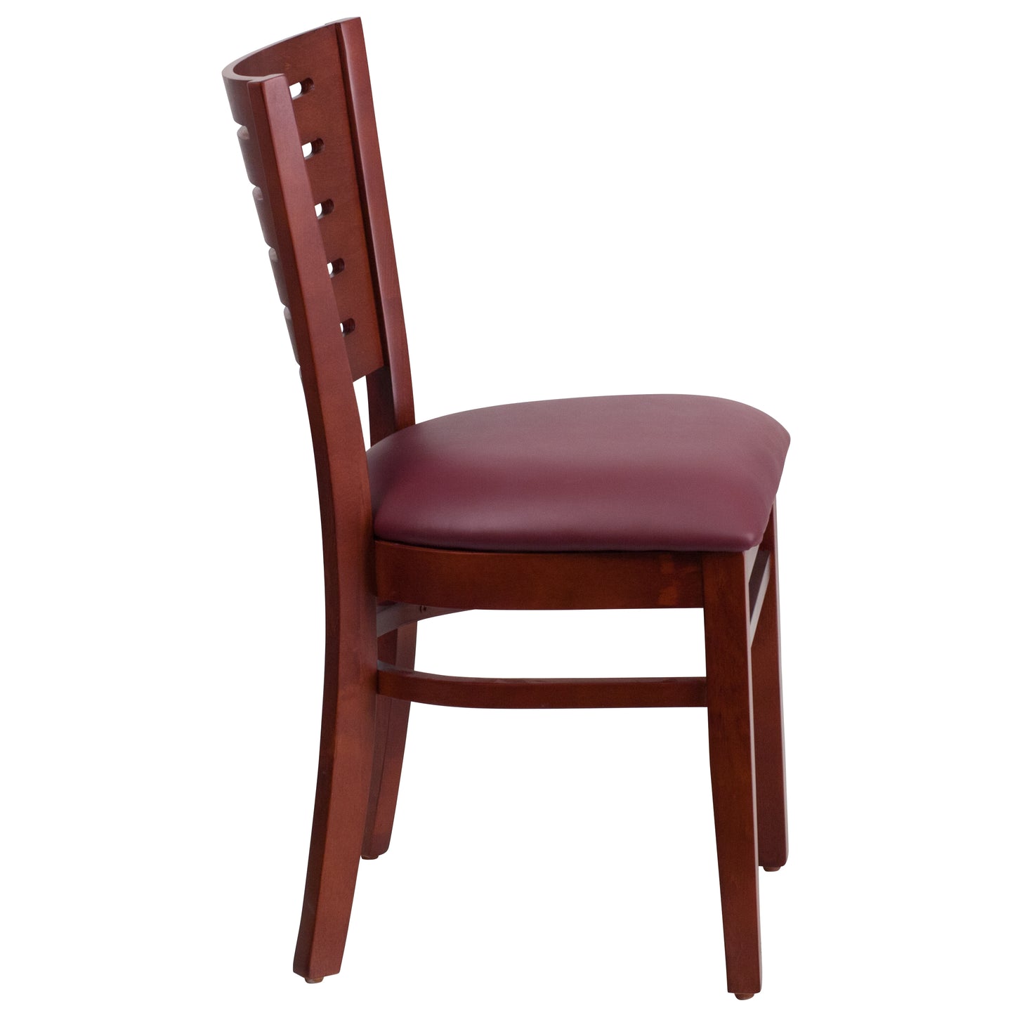 Mahogany Wood Chair-Burg Vinyl XU-DG-W0108-MAH-BURV-GG