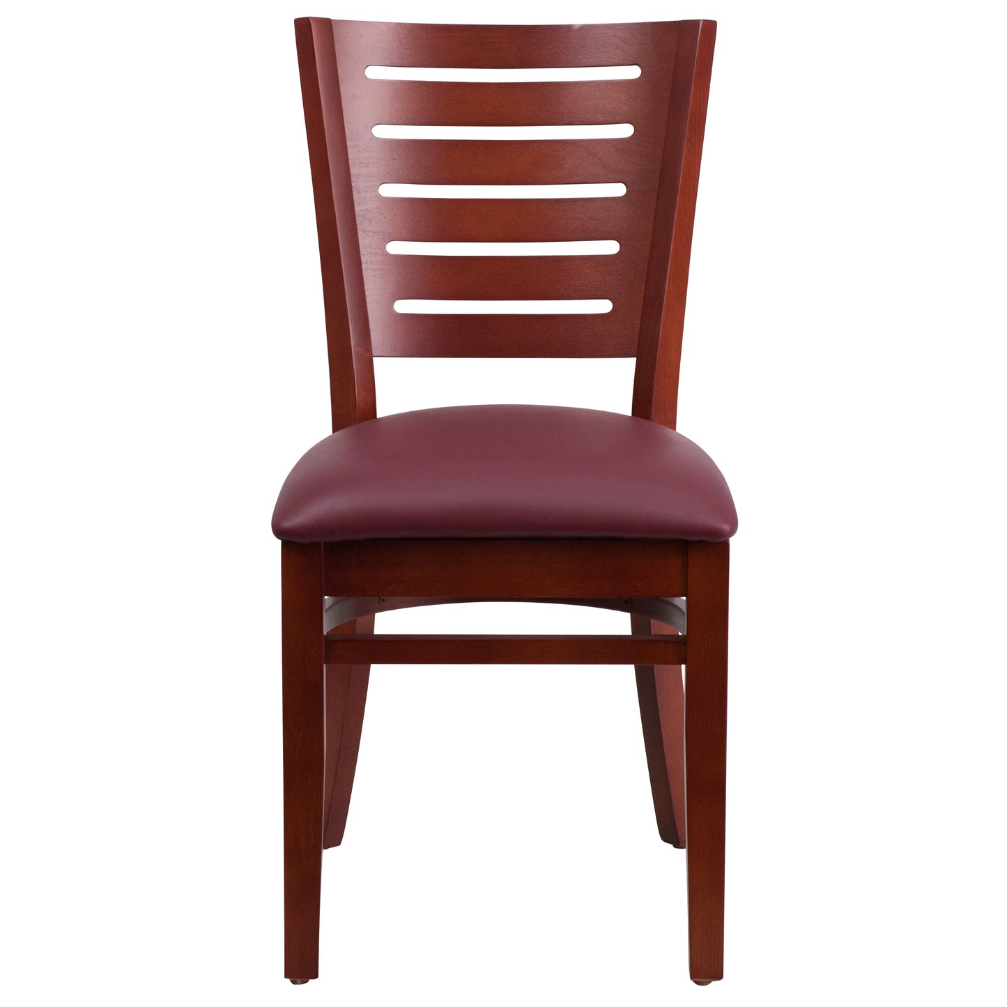 Mahogany Wood Chair-Burg Vinyl XU-DG-W0108-MAH-BURV-GG