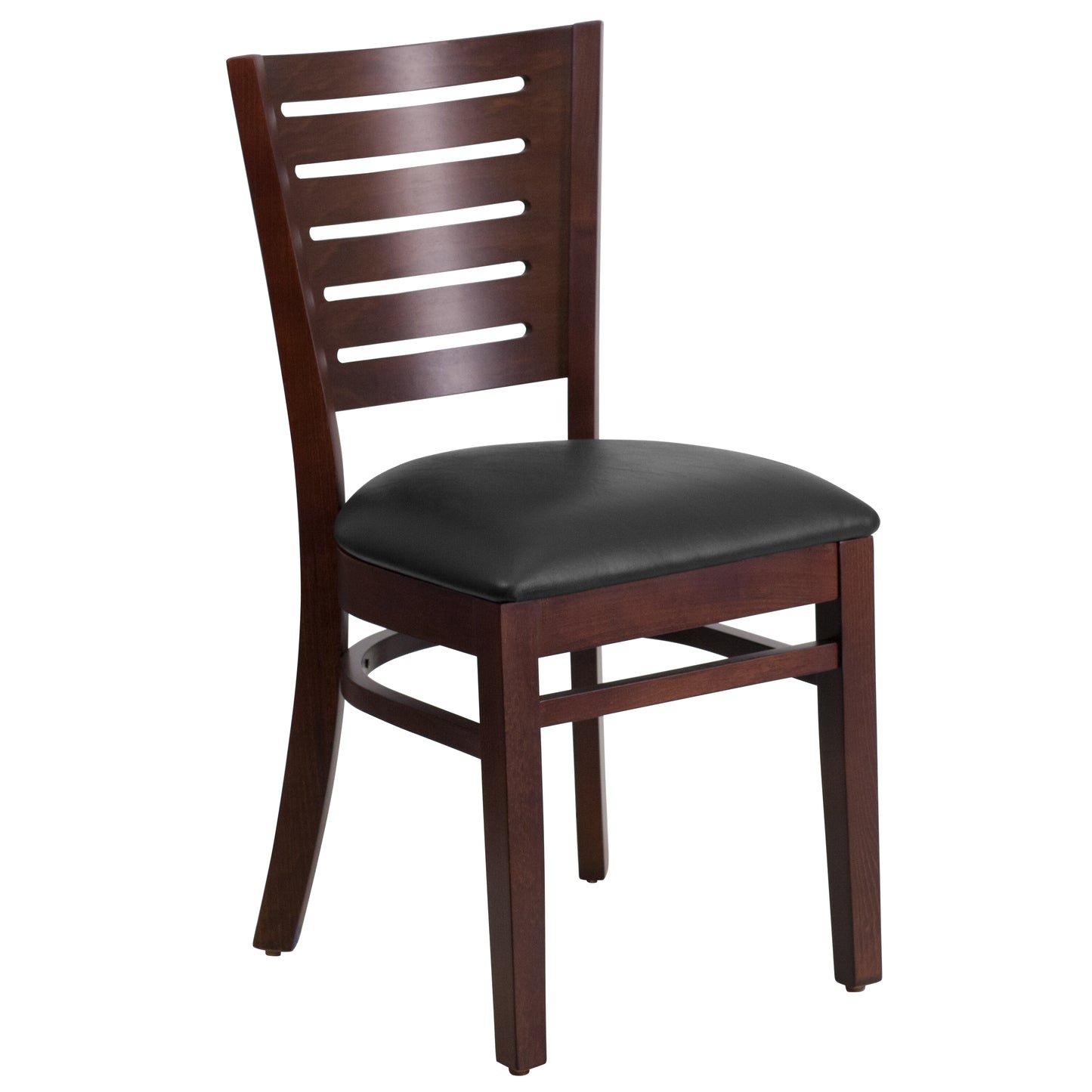 Walnut Wood Chair-Blk Vinyl XU-DG-W0108-WAL-BLKV-GG