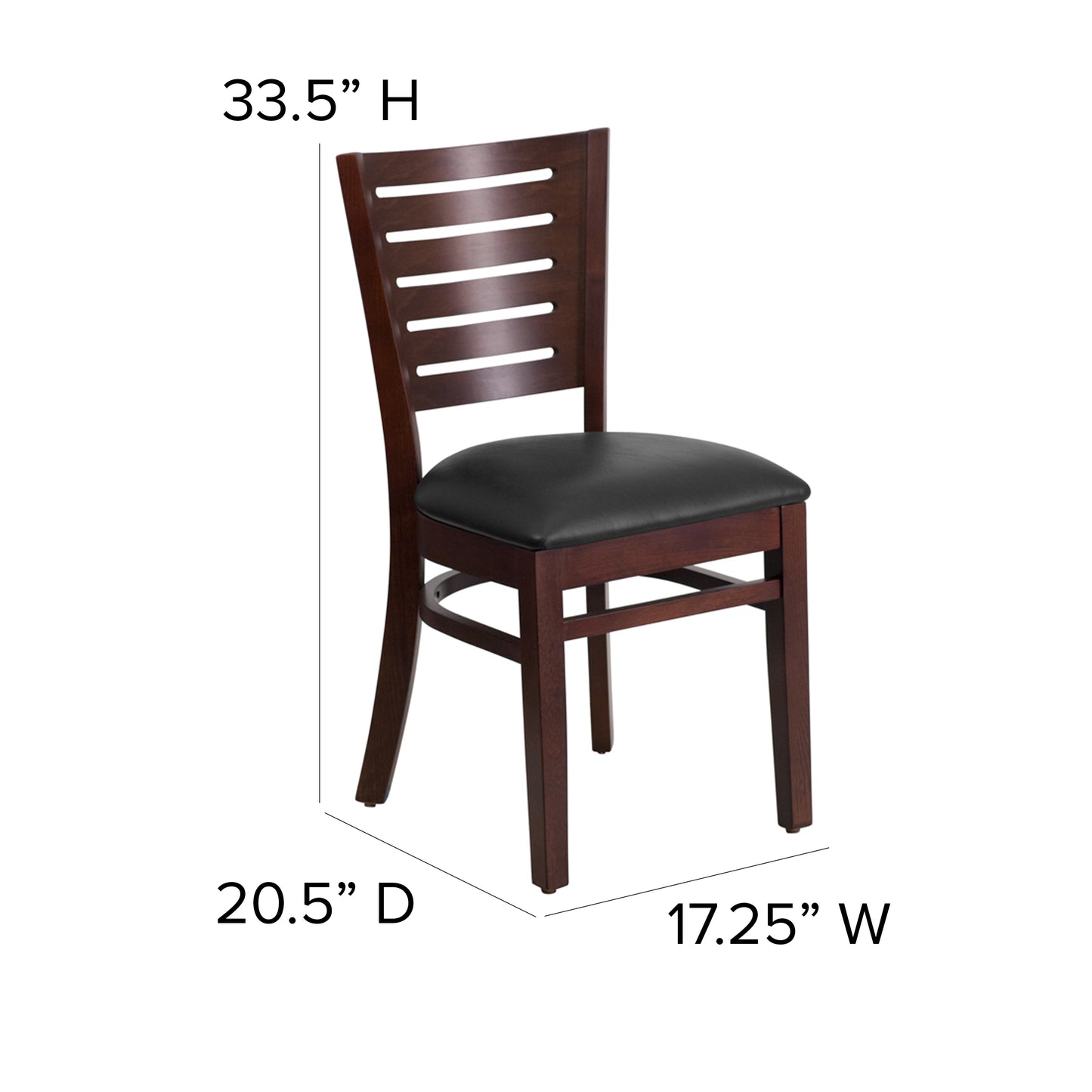 Walnut Wood Chair-Blk Vinyl XU-DG-W0108-WAL-BLKV-GG